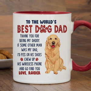 Thank You For Being My Daddy, Funny Mug, Personalized Accent Mug, Customized Accent Mug, Gift for Dog Lovers