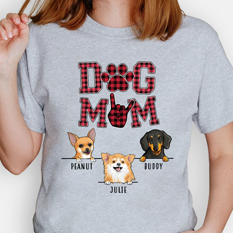 PersonalFury2 Personalized Dog Mom Gift Idea, Funny Gifts for Dog Lovers - Dog Mom PersonalFury Custom T Shirt, Premium Tee / Heather Grey / L