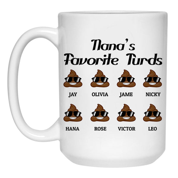 Dad's Favorite Turds, Personalized Funny Mug, Custom Magic Mug, Gift F -  PersonalFury