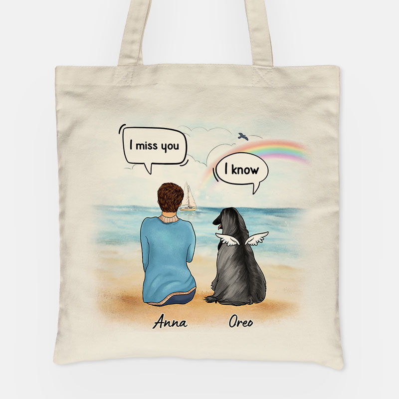 I Still Talk About You, Gift For Dog Mom, Custom Tote Bag For Dog Lovers, Memorial Gifts