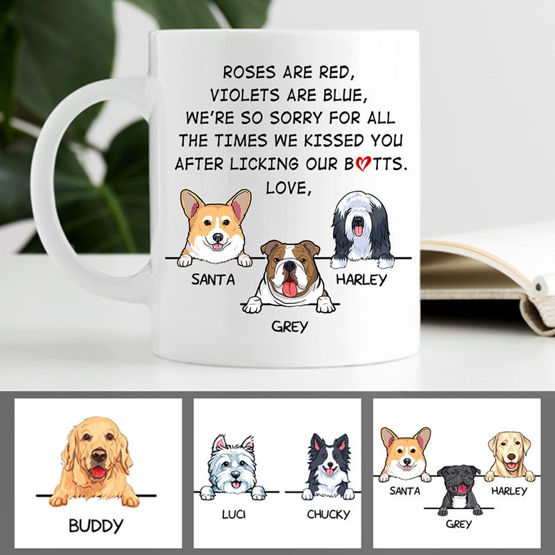 Funny dog coffee mug, personalized gift for dog lovers - Roses Are Red, Violets Are Blue, Custom Coffee Mug