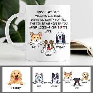 Funny dog coffee mug, personalized gift for dog lovers - Roses Are Red, Violets Are Blue, Custom Coffee Mug