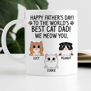 To The World's Best Cat Dad, Funny Custom Coffee Mug, Personalized Gift for Cat Dads