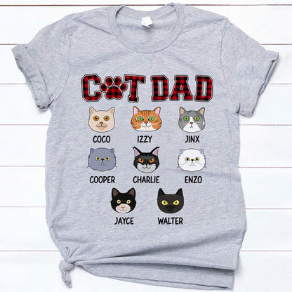 Cat Dad, Cat Face, Custom Shirt, Personalized Gifts for Cat Lovers