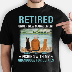 Retired Fishing With Granddogs Personalized Shirt, Retirement Gift for Him