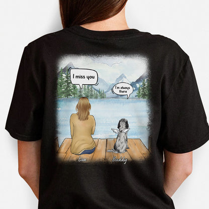 I Still Talk About You Woman, Personalized Back Print Shirt, Memorial Gifts For Dog Lovers