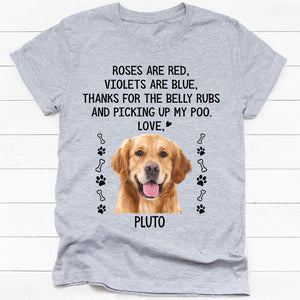 Funny dog shirt, personalized gift for dog lovers - Roses are red violets are blue, custom photo, custom t-shirt for dog lovers