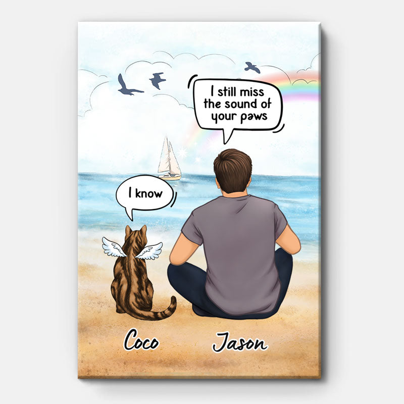 I Still Talk About You I Miss You, Personalized Custom Canvas, Custom Gift for Cat Lovers, Memorial Gift