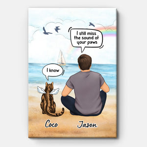 I Still Talk About You I Miss You, Personalized Custom Canvas, Custom Gift for Cat Lovers, Memorial Gift