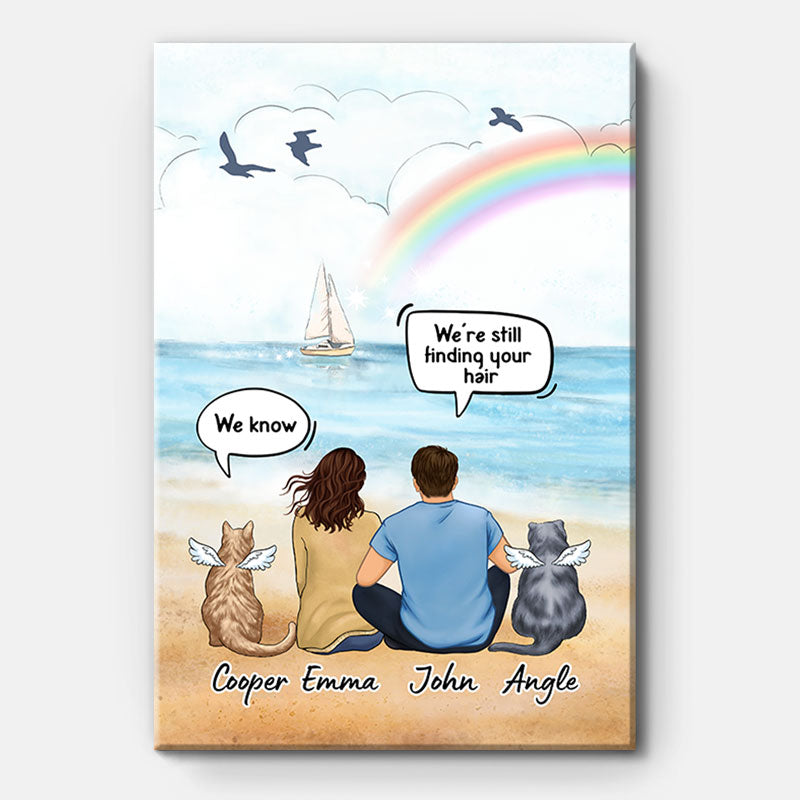 I Still Talk About You Couple, Personalized Custom Canvas, Custom Gift for Cat Lovers, Memorial Gift