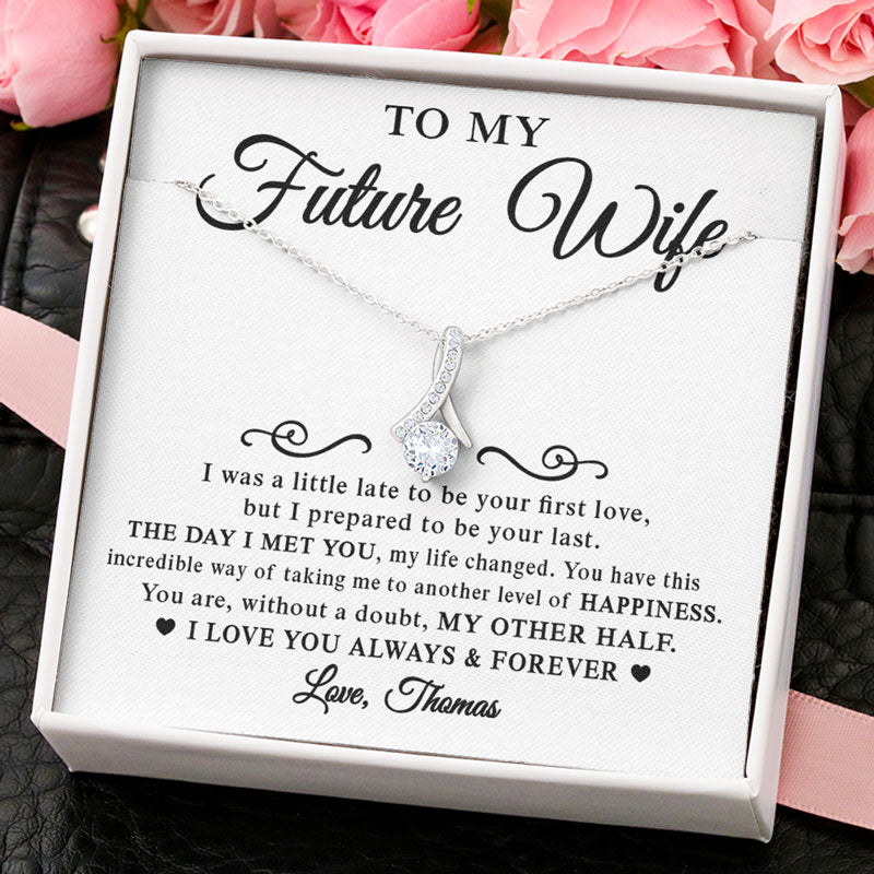 The Day I Met You, Personalized Luxury Necklace, Message Card Jewelry Gift For Her