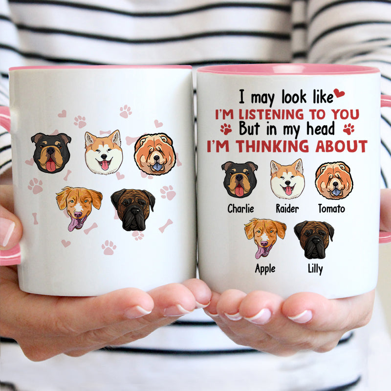 Discover I Look Like I'm Listening To You, Customized Coffee Accent Mug, Personalized Gift for Dog Lovers