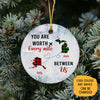 You Are Worth Every Mile Between Us Long Distance, Personalized State Ornaments, Custom Christmas Gift