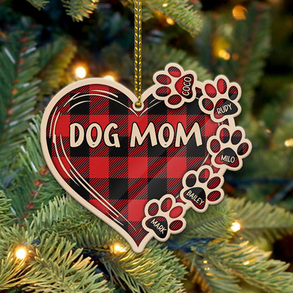 Dog Mom, Cat Mom Custom Title, Christmas Shaped Ornament, Custom Gifts for Pet Lovers