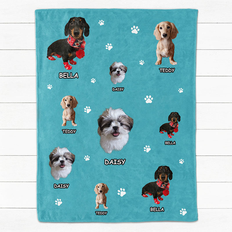Dog Blanket Remove Background, Christmas Gifts For Mom, Personalized Blanket, Custom Photo