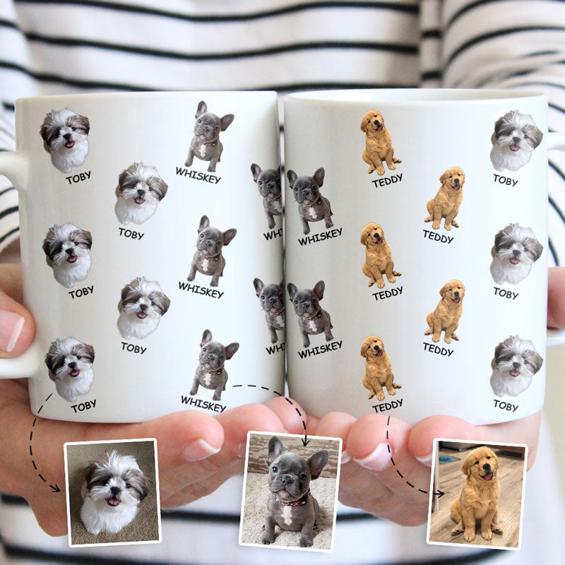 Pet Pattern  Wrap Mug, Custom Photo Remove Background Mug, Personalized Mug, Gift For Pet Lovers