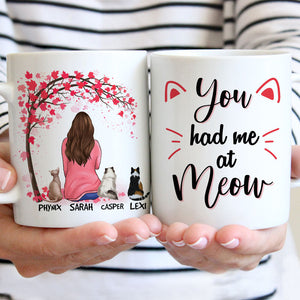 You Had Me At Meow, Red Tree, Personalized Mugs, Custom Gifts for Cat Lovers