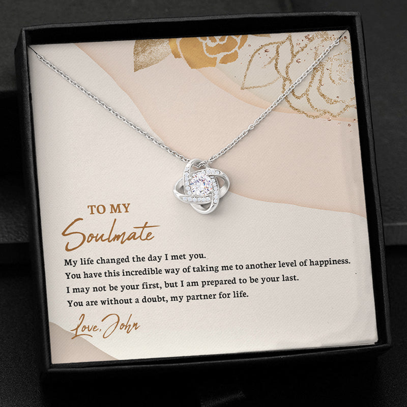 My Life Changed The Day I Met You, Personalized Luxury Necklace, Message Card Jewelry Gift For Her