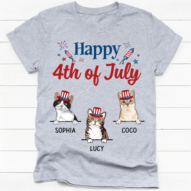 Happy 4th Of July Cats, Personalized Shirt for Cat Lovers