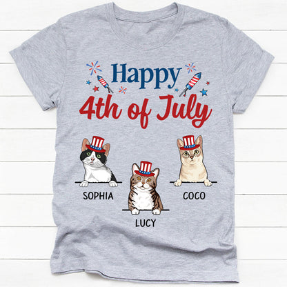 Happy 4th Of July Cats, Personalized Shirt for Cat Lovers