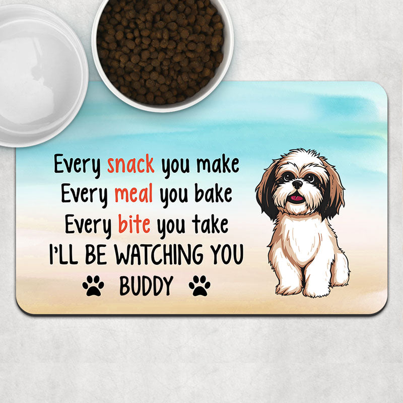 Every Snack Full Body Pet Placemat, Personalized Pet Food Mat, Gifts For Dog Lovers