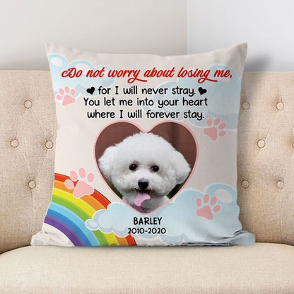 I Will Forever Stay, Custom Photo, Personalized Pillows, Dog & Cat Memorial, Gift for Pet Lovers