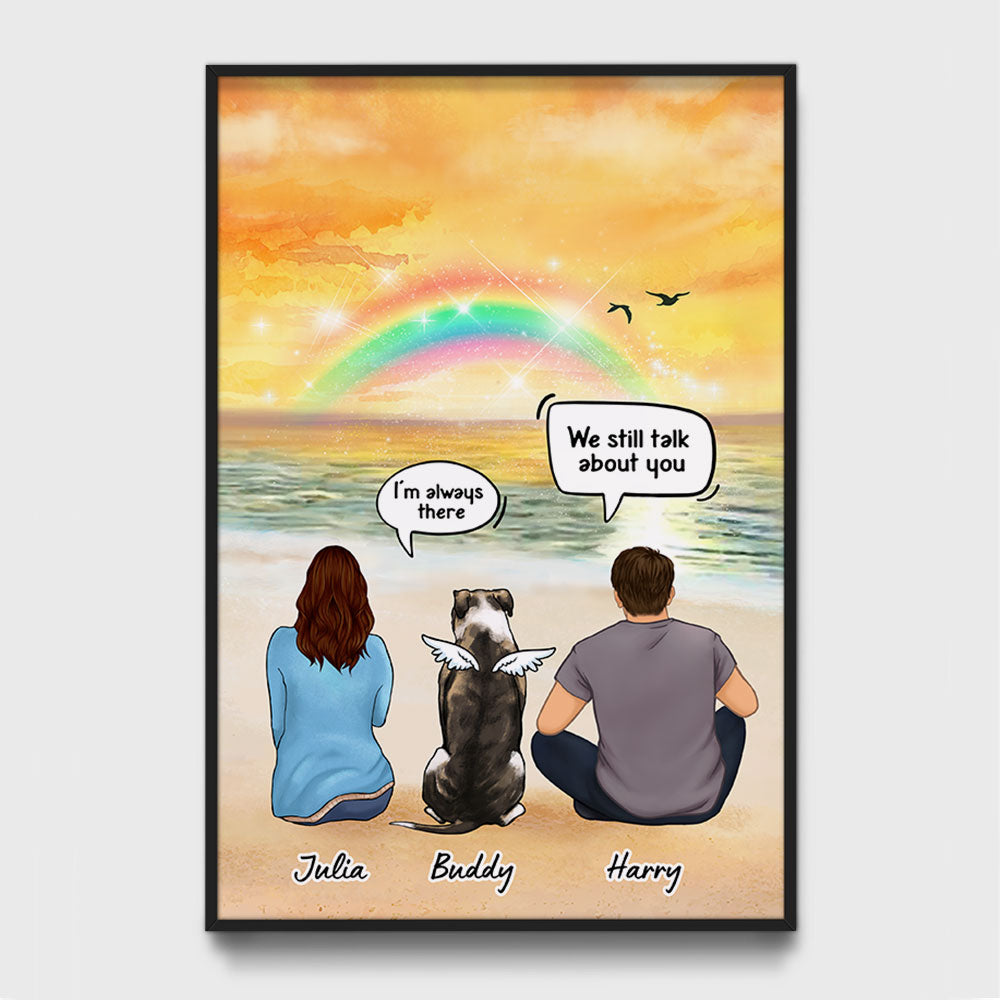 I Still Talk About You Couple, Personalized Memorial Poster, Customized Gifts For Dog Lovers