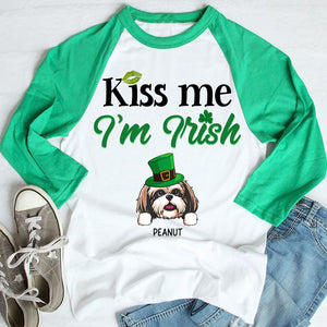 Kiss Me, St Patrick's Day Shirt 2021, Personalized St. Patrick's Day Unisex Raglan Shirt, St Patricks Day
