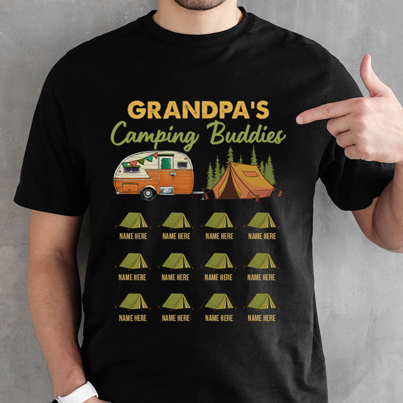 Grandpa's Camping Buddies Shirt, Mini Tent, Personalized Gift, Custom Father's Day Gift