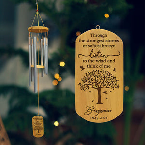 Through The Strongest Storms, Personalized Memorial Wind Chimes, Memorial Gifts