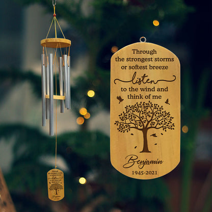 Through The Strongest Storms, Personalized Memorial Wind Chimes, Memorial Gifts
