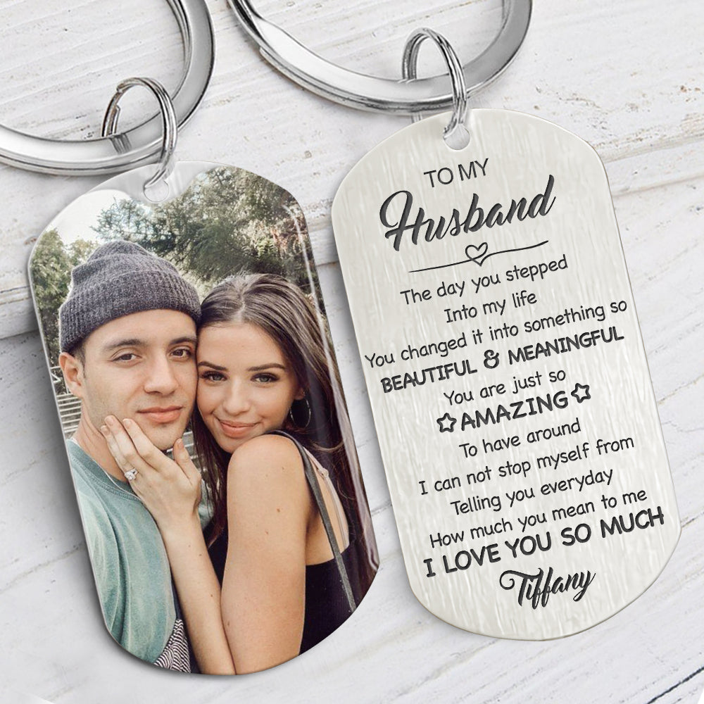 The Day You Stepped Into My Life, Personalized Keychain, Custom Photo, Gifts For Him