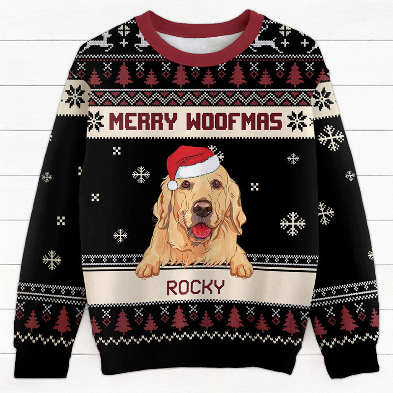 Personalized All-Over-Print Dog Sweatshirt with Custom Title, Christmas Gift For Dog Lovers