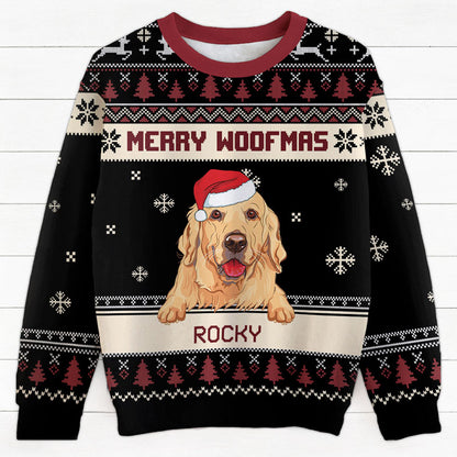 Personalized All-Over-Print Dog Sweatshirt with Custom Title, Christmas Gift For Dog Lovers
