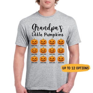 Grandpa's Little Pumpkins, Custom Tee, Personalized Shirt, Funny Family gift for Grandfather