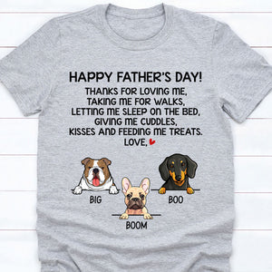 Happy Father's Day, Best Dog Dad, Thanks For Loving Me, Custom Shirt For Dog Lovers, Personalized Gifts
