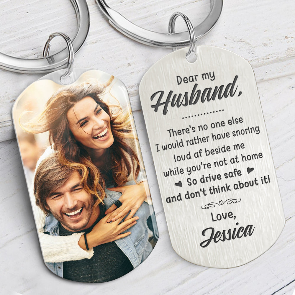 Snoring Loud AF, Personalized Keychain, Funny Gifts For Him, Custom Photo
