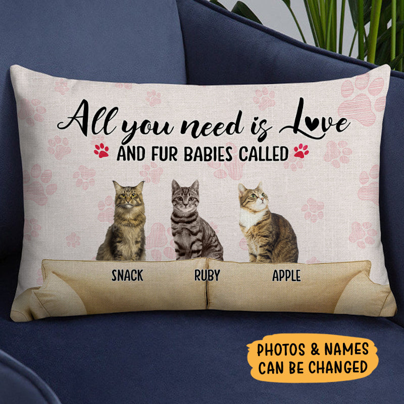 All You Need Is Fur Babies, Custom Photo Pet Pillow, Custom Gift For Pet Lovers