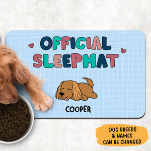 Official Sleepmat Pet Placemats, Personalized Pet Food Mat, Gifts For Dog Lovers