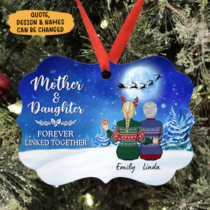 Custom Mother and Daughter Quote, Personalized Aluminium Ornaments, Custom Holiday Gift