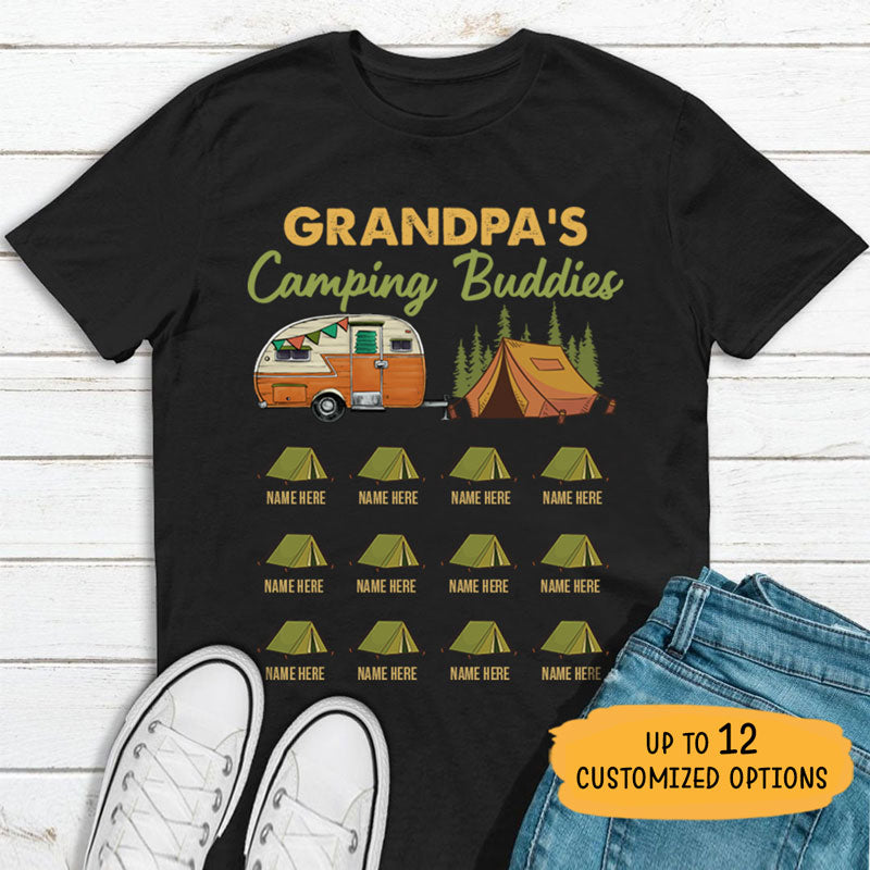 Grandpa's Camping Buddies Shirt, Mini Tent, Personalized Gift, Custom Father's Day Gift