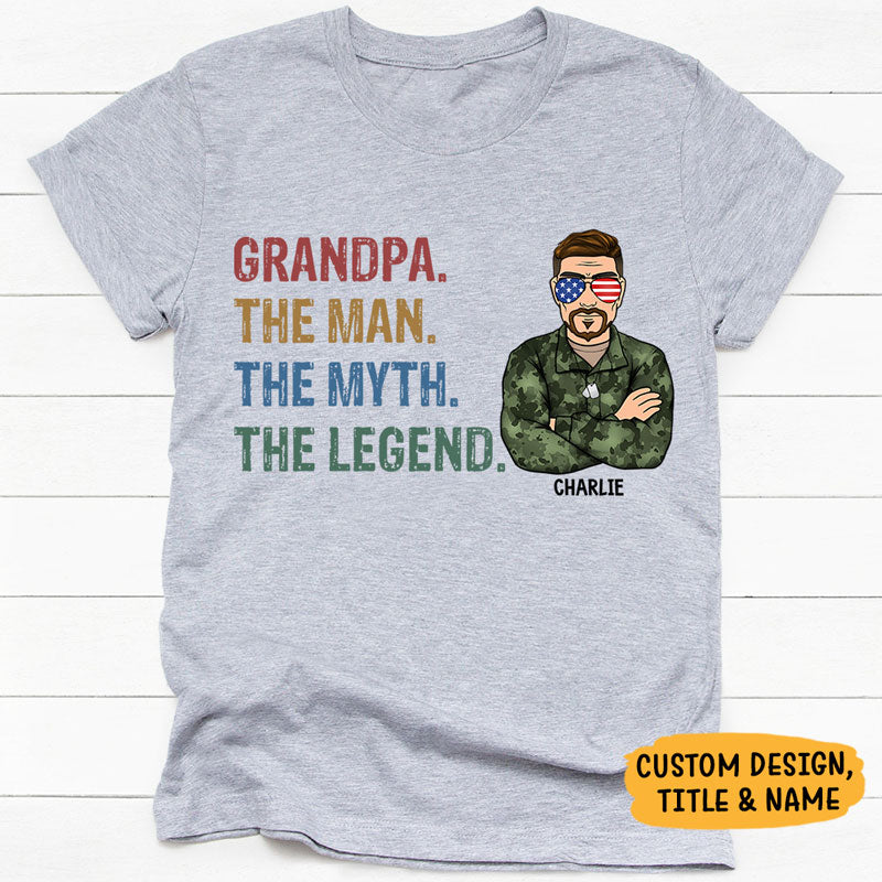 The Man The Myth The Legend Old Man, July 4th, Personalized Shirt, Father and Grandpa Gifts