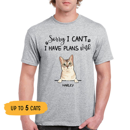 Sorry I Have Plans With Cats, Custom Shirt, Personalized Gifts for Cat Lovers