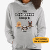 This Dog Mom Belongs To, Personalized Custom Hoodie, Sweater, T shirts, Christmas Gift for Dog Lovers