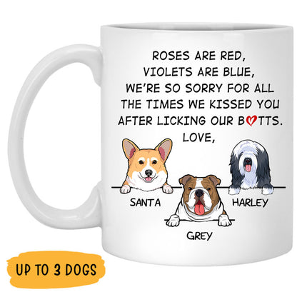 Funny dog coffee mug, personalized gift for dog lovers - Roses Are Red, Violets Are Blue, Custom Coffee Mug