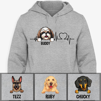 Dog Heartbeat, Personalized Custom Hoodie, Sweater, T shirts for Dog Lovers