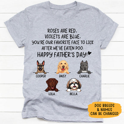 Funny dog coffee mug, Father's Day gift for dog lovers - Roses Are Red, Violets Are Blue, Custom T-Shirt