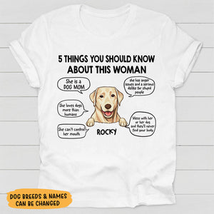 Five Things About This Dog Mom, Personalized Shirt, Custom Gifts For Dog Lovers