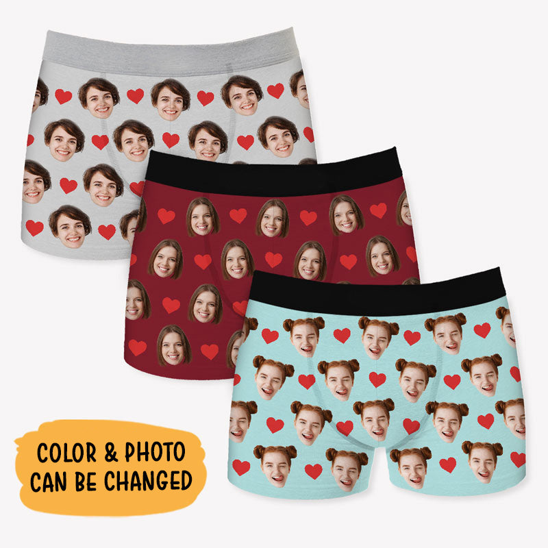 Custom Face Boxers For Men Personalized Boxer With Wife Photo