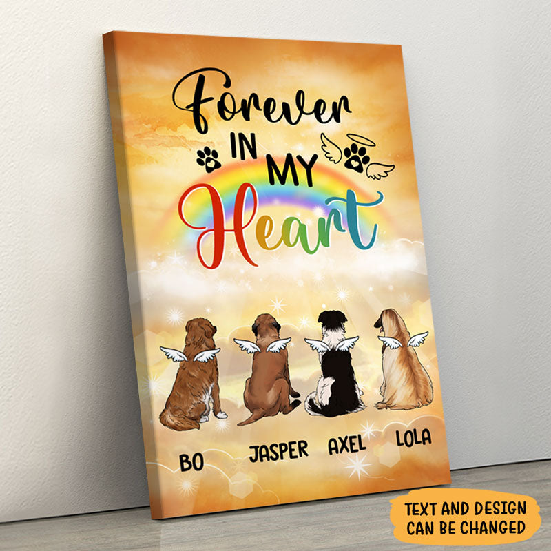The Rainbow Bridge, Personalized Custom Canvas, Custom Gift for Dog Lovers, Memorial Gift